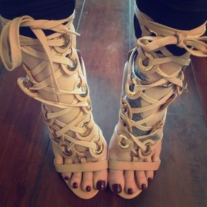 Blush Lace Up Gladiators
